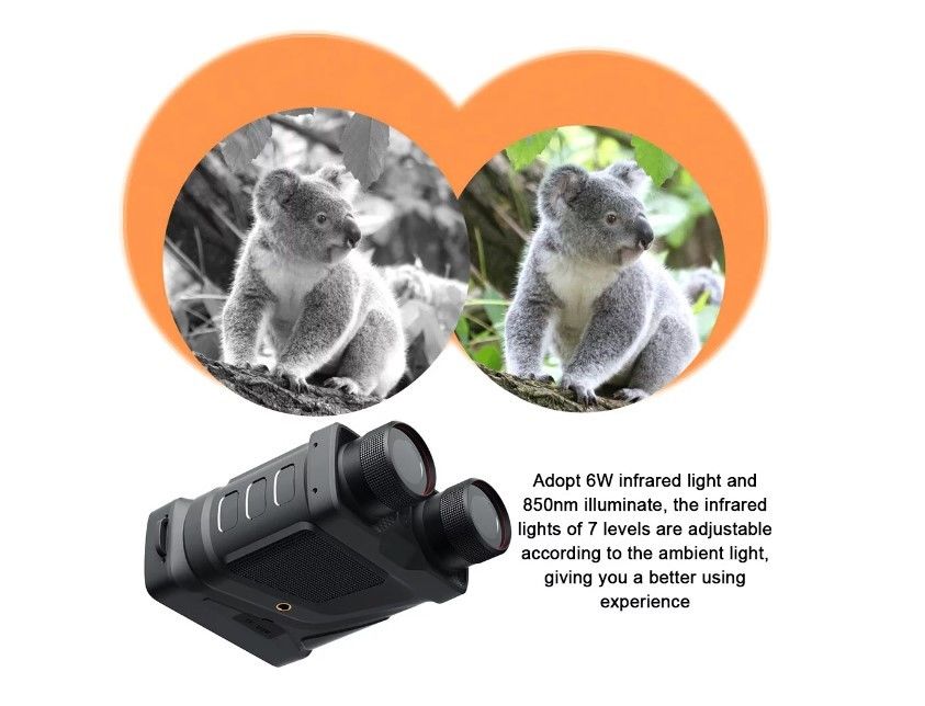 7 IR Level R12 Binocular Night Vision Scope With Camera
